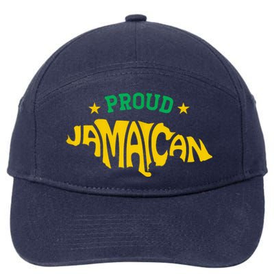 Proud Jamaican Jamaica Flag Map Souvenir Jamaican 7-Panel Snapback Hat