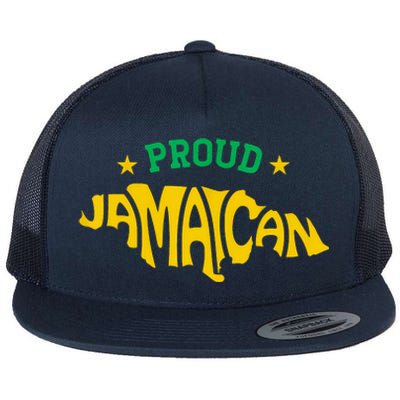 Proud Jamaican Jamaica Flag Map Souvenir Jamaican Flat Bill Trucker Hat