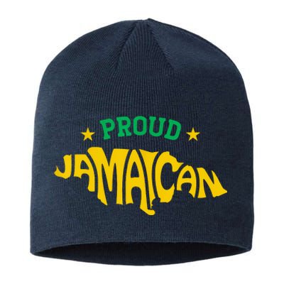 Proud Jamaican Jamaica Flag Map Souvenir Jamaican Sustainable Beanie