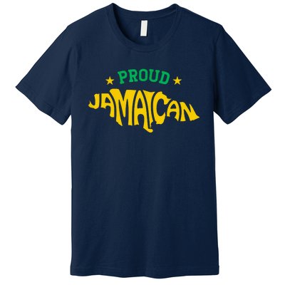 Proud Jamaican Jamaica Flag Map Souvenir Jamaican Premium T-Shirt