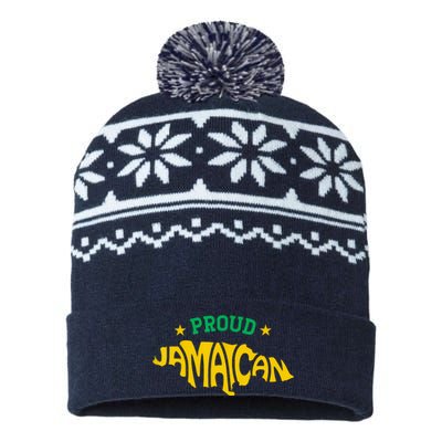 Proud Jamaican Jamaica Flag Map Souvenir Jamaican USA-Made Snowflake Beanie