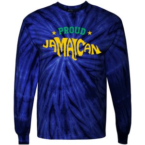 Proud Jamaican Jamaica Flag Map Souvenir Jamaican Tie-Dye Long Sleeve Shirt