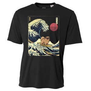 Pekingese Japanese Kanagawa Wave Funny Surf Dog Cooling Performance Crew T-Shirt