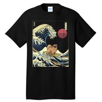 Pekingese Japanese Kanagawa Wave Funny Surf Dog Tall T-Shirt