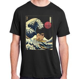 Pekingese Japanese Kanagawa Wave Funny Surf Dog Adult ChromaSoft Performance T-Shirt