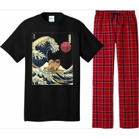 Pekingese Japanese Kanagawa Wave Funny Surf Dog Pajama Set