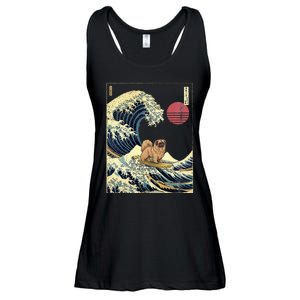 Pekingese Japanese Kanagawa Wave Funny Surf Dog Ladies Essential Flowy Tank