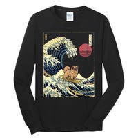 Pekingese Japanese Kanagawa Wave Funny Surf Dog Tall Long Sleeve T-Shirt