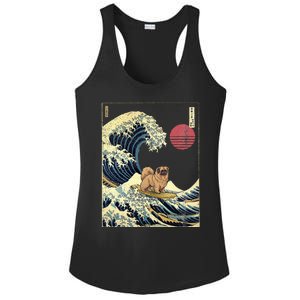 Pekingese Japanese Kanagawa Wave Funny Surf Dog Ladies PosiCharge Competitor Racerback Tank