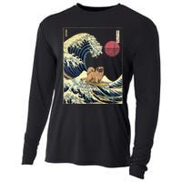 Pekingese Japanese Kanagawa Wave Funny Surf Dog Cooling Performance Long Sleeve Crew