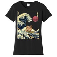 Pekingese Japanese Kanagawa Wave Funny Surf Dog Women's T-Shirt