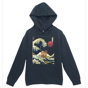 Pekingese Japanese Kanagawa Wave Funny Surf Dog Urban Pullover Hoodie