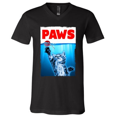 Paws Jaws Kitten Ball String For Men For Women Feline Lovers V-Neck T-Shirt