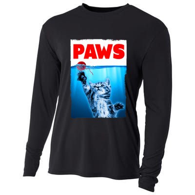 Paws Jaws Kitten Ball String For Men For Women Feline Lovers Cooling Performance Long Sleeve Crew