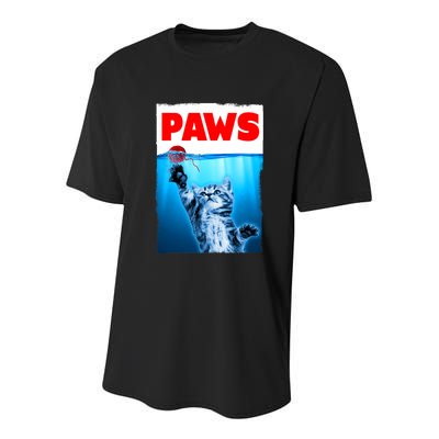 Paws Jaws Kitten Ball String For Men For Women Feline Lovers Youth Performance Sprint T-Shirt