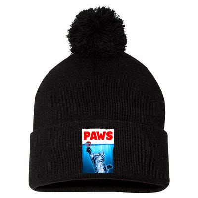 Paws Jaws Kitten Ball String For Men For Women Feline Lovers Pom Pom 12in Knit Beanie