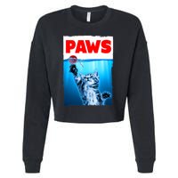 Paws Jaws Kitten Ball String For Men For Women Feline Lovers Cropped Pullover Crew