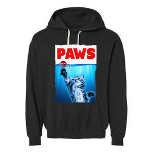 Paws Jaws Kitten Ball String For  Feline Lovers Garment-Dyed Fleece Hoodie