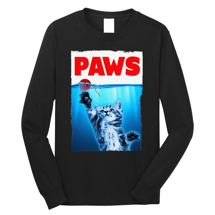 Paws Jaws Kitten Ball String For  Feline Lovers Long Sleeve Shirt