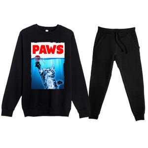 Paws Jaws Kitten Ball String For  Feline Lovers Premium Crewneck Sweatsuit Set