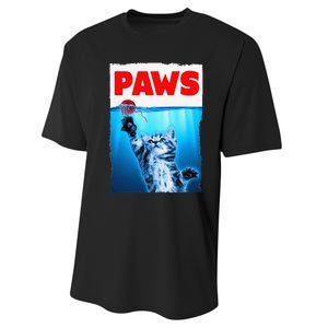 Paws Jaws Kitten Ball String For  Feline Lovers Performance Sprint T-Shirt