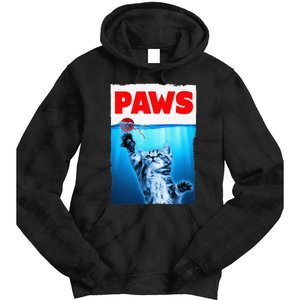 Paws Jaws Kitten Ball String For  Feline Lovers Tie Dye Hoodie