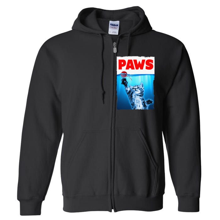 Paws Jaws Kitten Ball String For  Feline Lovers Full Zip Hoodie