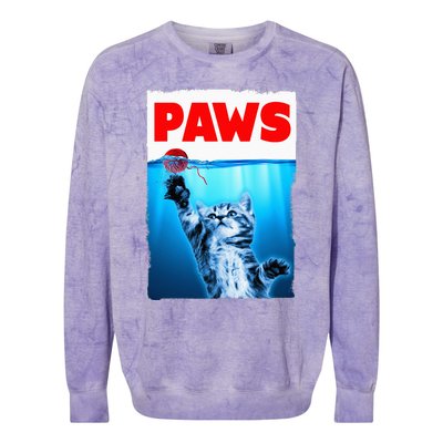 Paws Jaws Kitten Ball String For Men For Women Feline Lovers Colorblast Crewneck Sweatshirt