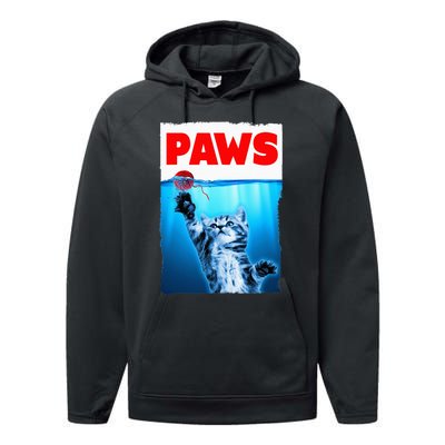 Paws Jaws Kitten Ball String For Men For Women Feline Lovers Performance Fleece Hoodie