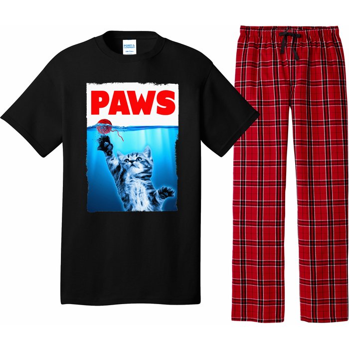 Paws Jaws Kitten Ball String For Men For Women Feline Lovers Pajama Set