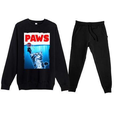 Paws Jaws Kitten Ball String For Men For Women Feline Lovers Premium Crewneck Sweatsuit Set