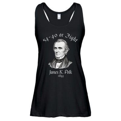 President James K Polk 1844 Campaign Slogan Ladies Essential Flowy Tank