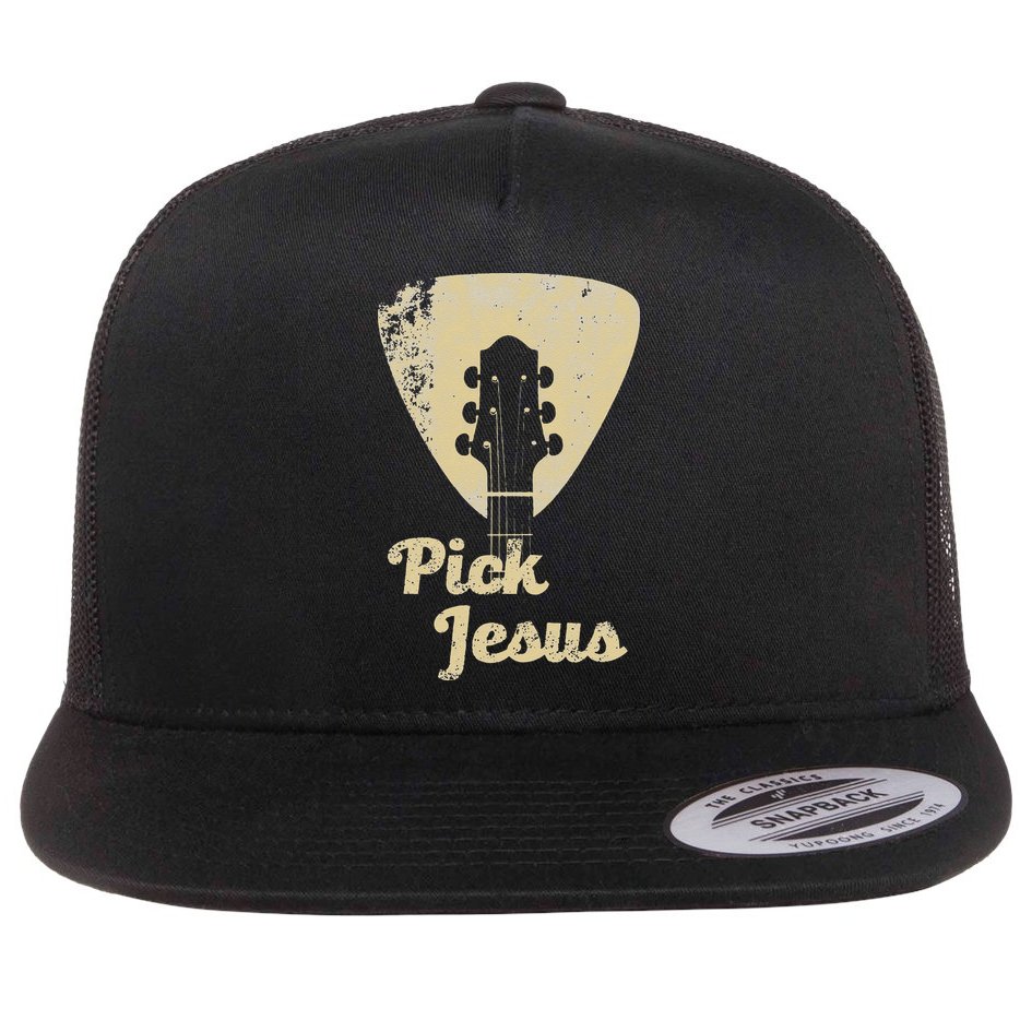 Pick Jesus Music Pastor Pastor Easter Gift Flat Bill Trucker Hat