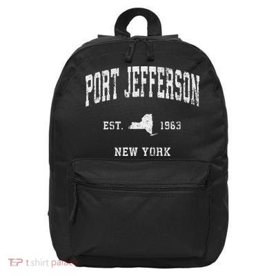 Port Jefferson New York Ny Vintage Athletic Sports Design 16 in Basic Backpack
