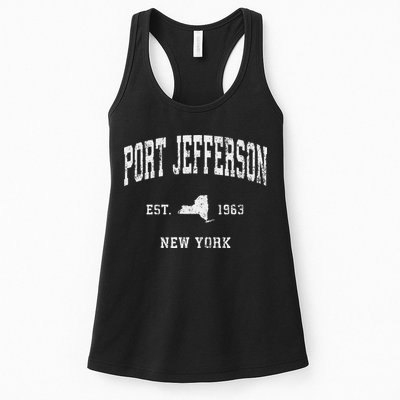 Port Jefferson New York Ny Vintage Athletic Sports Design Womens Tank Top