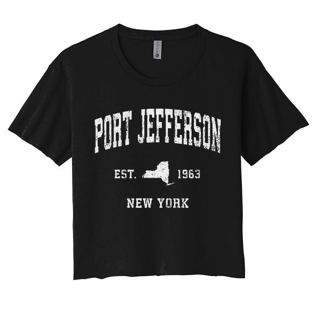 Port Jefferson New York Ny Vintage Athletic Sports Design Crop Top