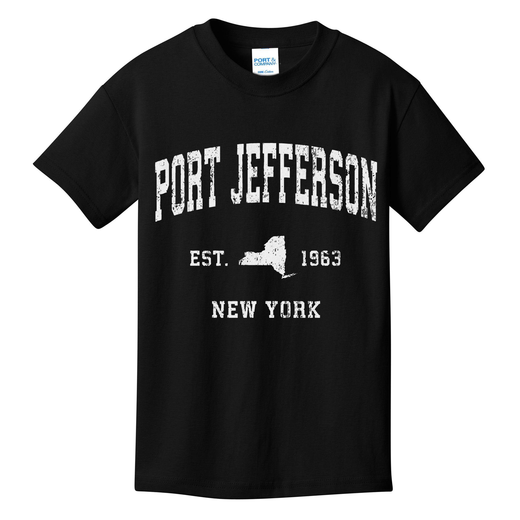Port Jefferson New York Ny Vintage Athletic Sports Design Kids T-Shirt