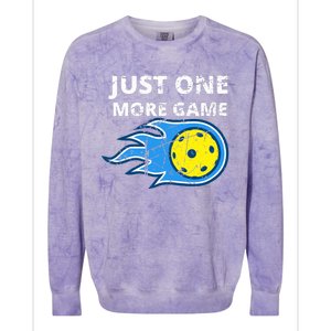 Pickleball Just One More Game Colorblast Crewneck Sweatshirt