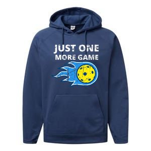 Pickleball Just One More Game Performance Fleece Hoodie