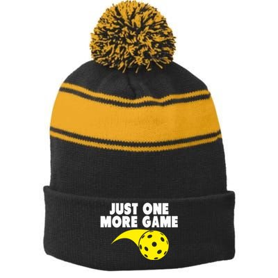 Pickleball Just One More Game Stripe Pom Pom Beanie