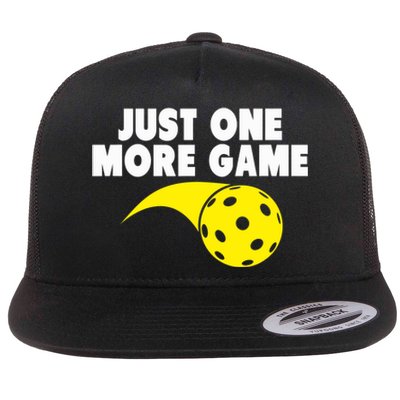 Pickleball Just One More Game Flat Bill Trucker Hat