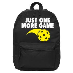 Pickleball Just One More Game 16 in Basic Backpack