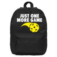 Pickleball Just One More Game 16 in Basic Backpack