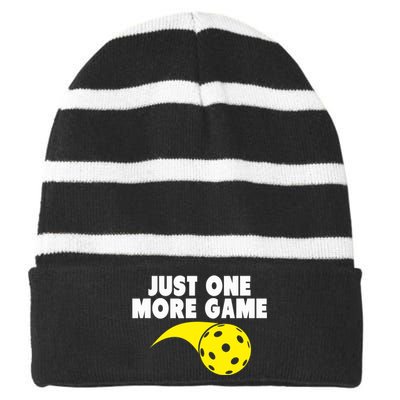 Pickleball Just One More Game Striped Beanie with Solid Band