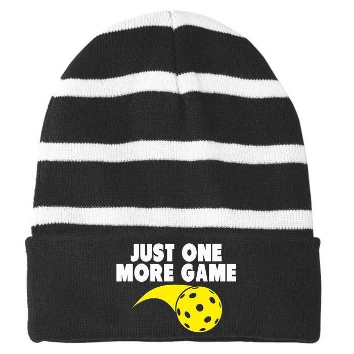 Pickleball Just One More Game Striped Beanie with Solid Band