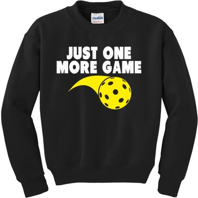 Pickleball Just One More Game Kids Sweatshirt