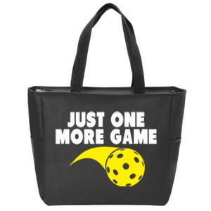 Pickleball Just One More Game Zip Tote Bag