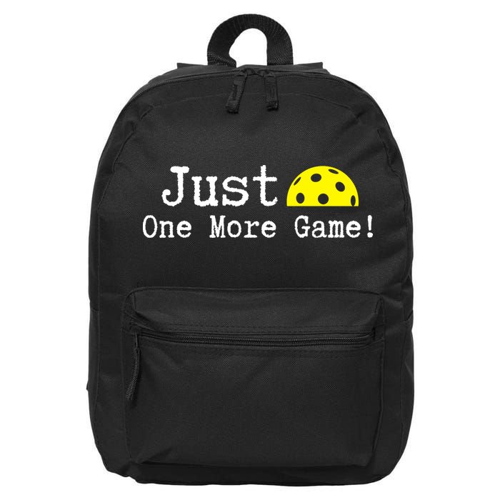 Pickleball Just One More Game Pickleball Lover Gift 16 in Basic Backpack