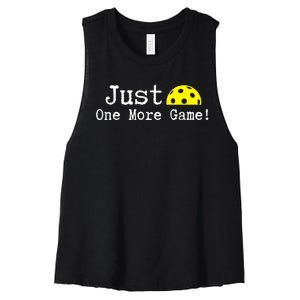 Pickleball Just One More Game Pickleball Lover Gift Women's Racerback Cropped Tank