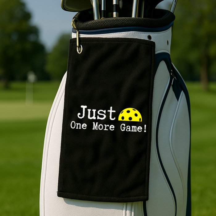 Pickleball Just One More Game Pickleball Lover Gift Golf Towel